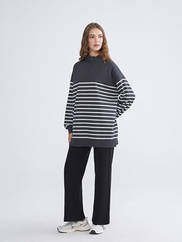 LCW Modest Beli Lastikli Geniş Paça Kadın Pantolon