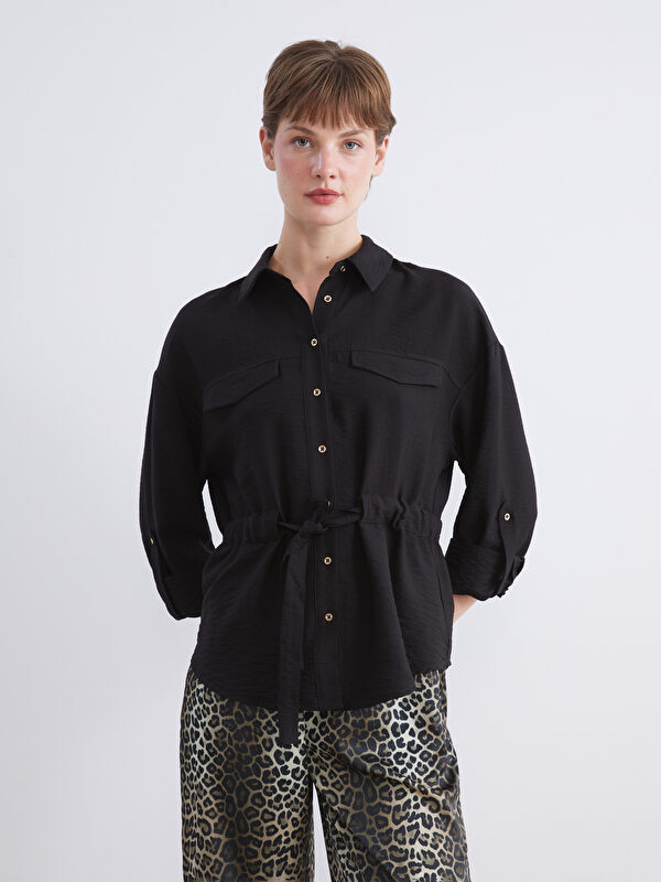 LCW Vision Taillenbindung Oversize Hemd für Damen