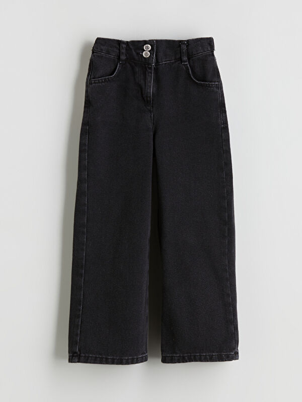 LCW Kids Girl's Jean Trousers with Adjustable Elastic Waist