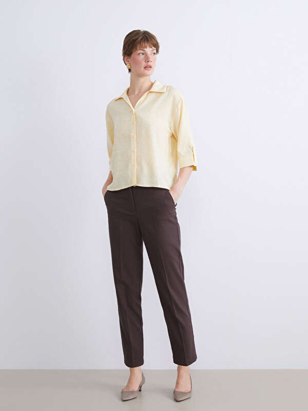 LCWAIKIKI Classic Plus Size High Waist Cigarette Women's Trousers