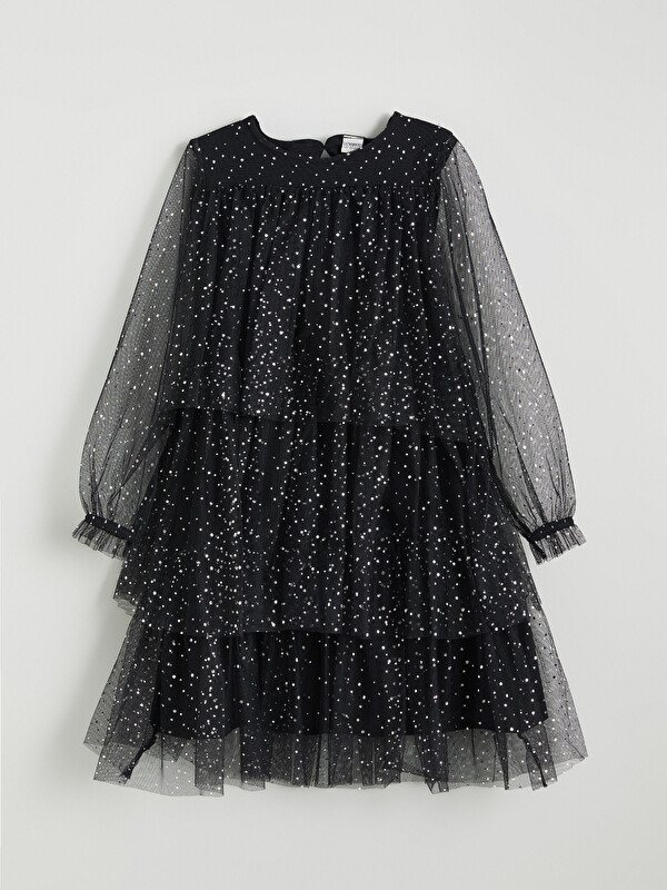 LCW Kids Crew Neck Sparkly Girls' Dress