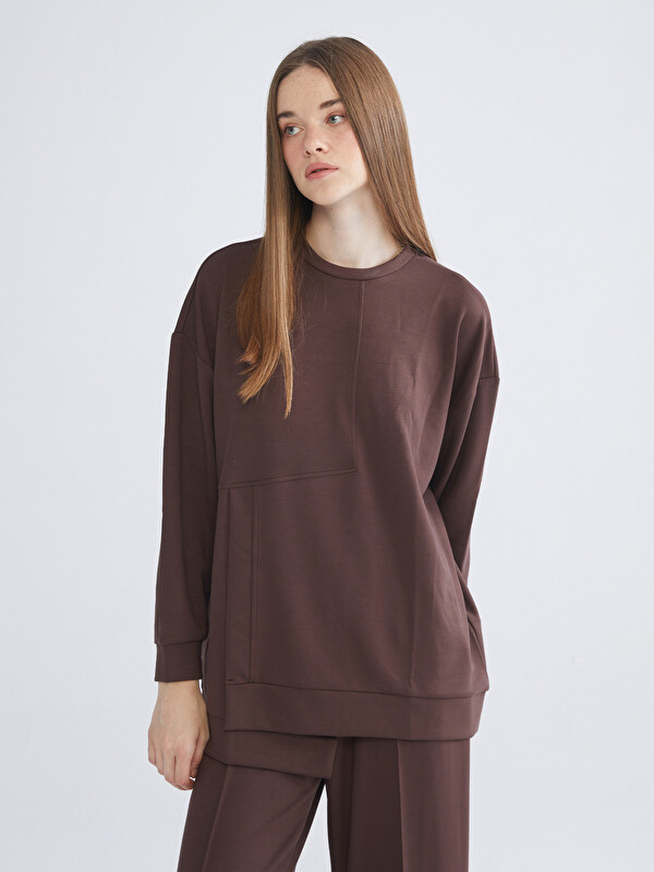 KOOR SPORT Bisiklet Yaka Soft Touch Kadın Spor Sweatshirt