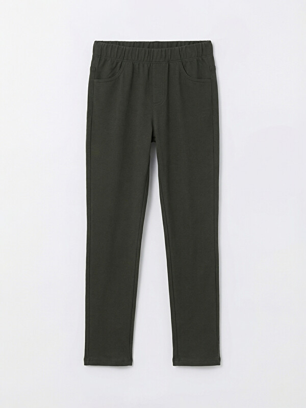 LCW ECO Girls' Long Leggings with Elastic Waistband
