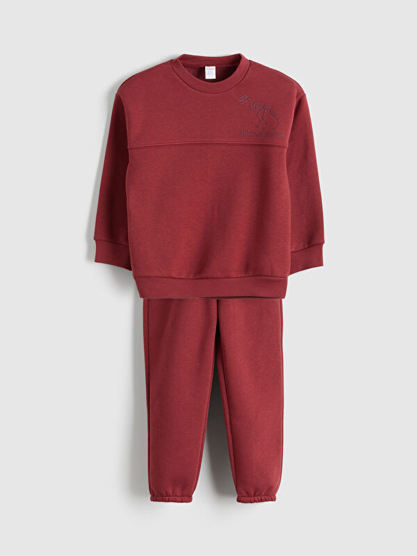 LCW Kids Dinozor Baskılı Erkek Çocuk Sweatshirt ve Eşofman Altı