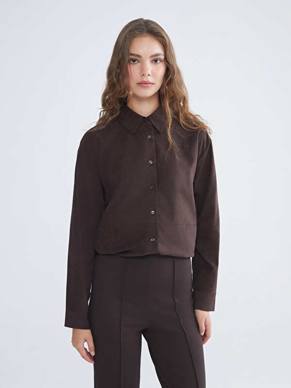 LCW Modest Faux Suede Women's Shirt Tunic