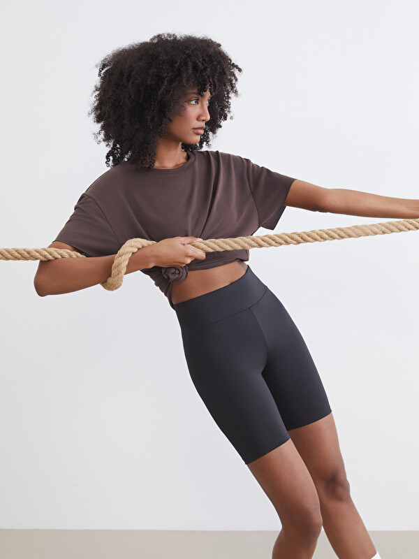 KOOR SPORT Bisiklet Yaka Modal Karışımlı Kadın Spor Tişört