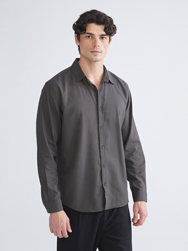 XSIDE Regular Fit Uzun Kollu Poplin Erkek Gömlek