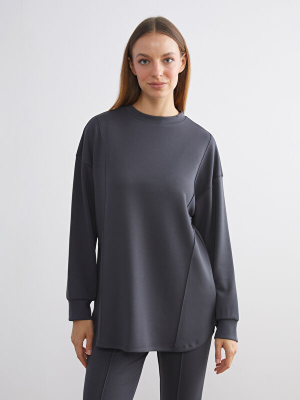 LCW Modest Bisiklet Yaka Kadın Sweatshirt Tunik