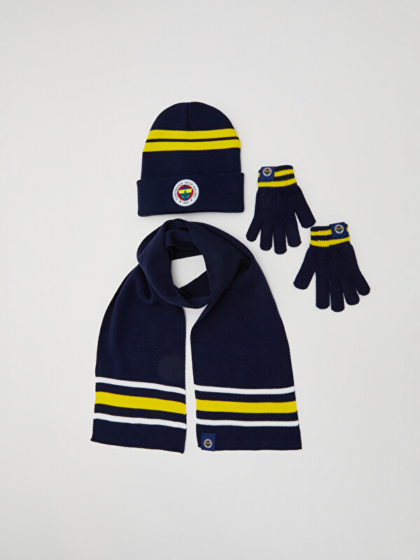 LCW ACCESSORIES Fenerbahçe Nakışlı Erkek Çocuk Atkı Bere Eldiven