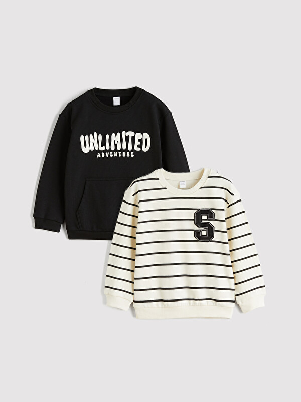 LCW Kids Baskılı Erkek Çocuk Sweatshirt 2'li