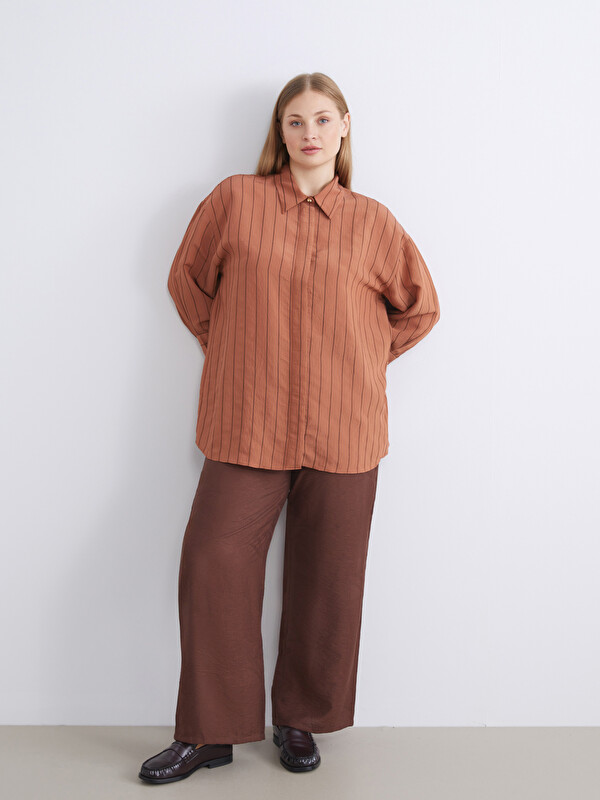 LCWAIKIKI Classic Beli Lastikli Geniş Paça Kadın Pantolon