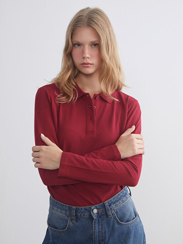 XSIDE Polo Yaka Pike Kadın Tişört