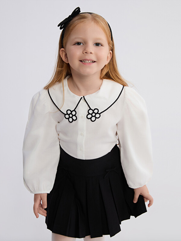 LCW Kids Bebe Yaka Kız Çocuk Gömlek