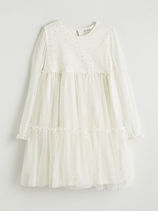 LCW Kids Crew Neck Sparkly Girls' Dress