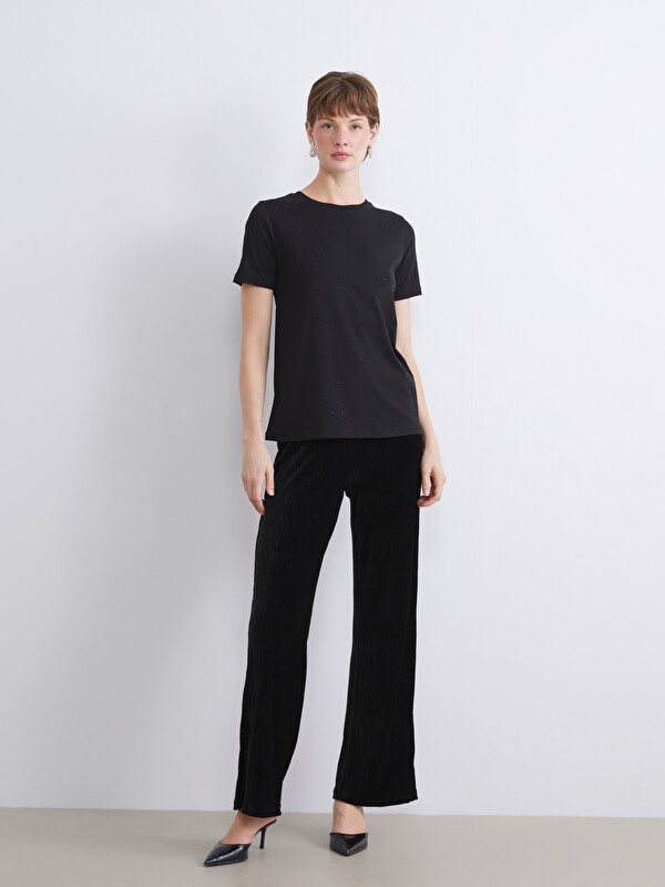 LCW Comfort Pantalone od somota sa elastičnim strukom za žene