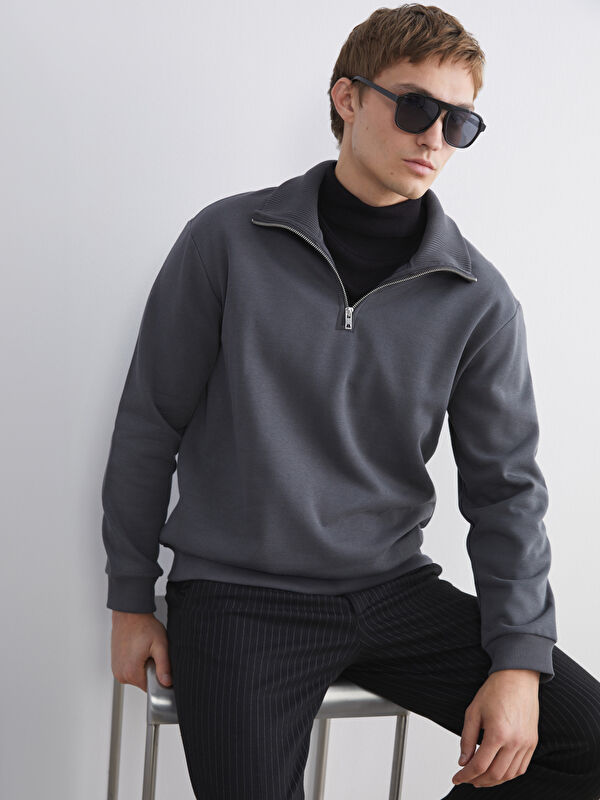 LCW Vision Men's High Neck Heavyweight Sweatshirt