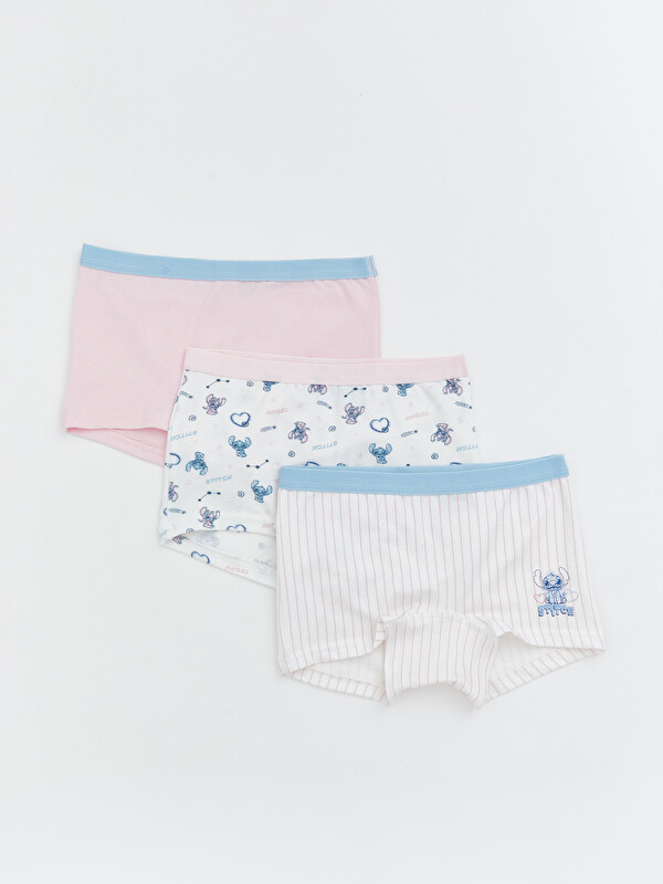 LCW Kids Stitch ve Angel Baskılı Kız Çocuk Boxer 3'lü