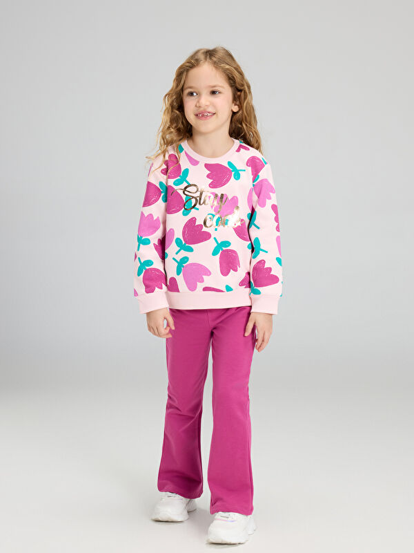 LCW Kids Printed Girls' Sweatshirt and Leggings 2 Pack