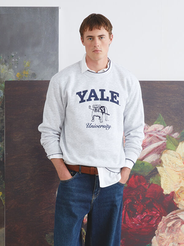 XSIDE Yale University Bedrucktes Dickes Sweatshirt für Herren