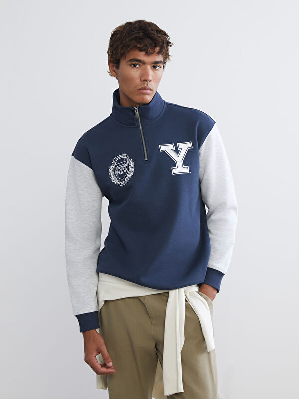 XSIDE Trichterkragen Yale University Bedrucktes Sweatshirt für Herren