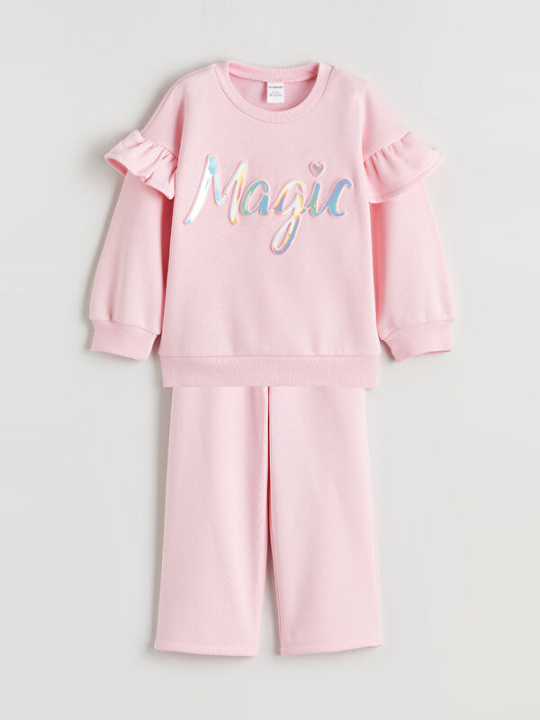 LCW Kids Kız Çocuk Sweatshirt ve Pantolon Takım