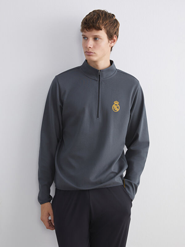 XSIDE ACTIVE Dik Yaka Real Madrid Baskılı Erkek Sweatshirt