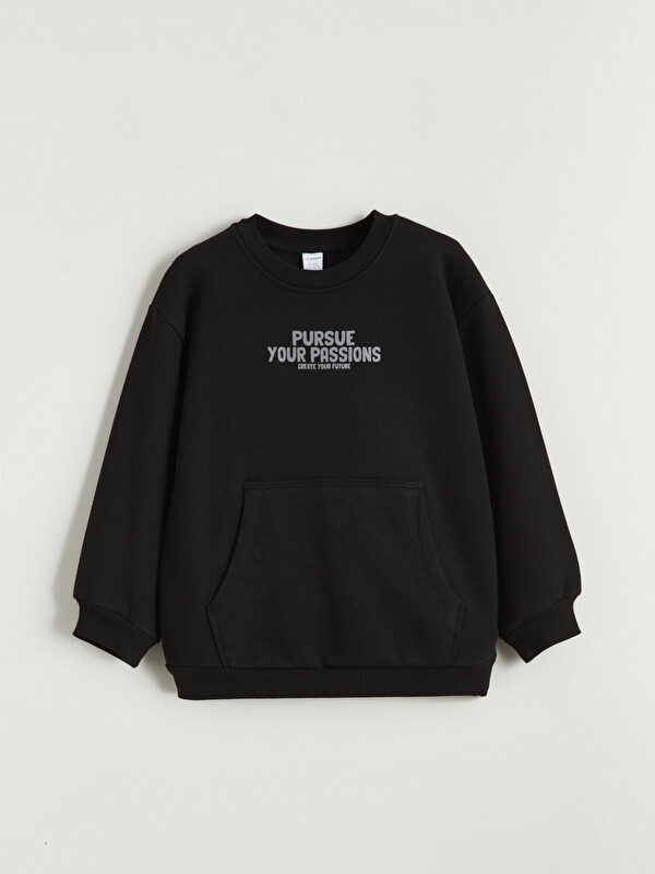LCW Kids Baskılı Erkek Çocuk Kalın Sweatshirt