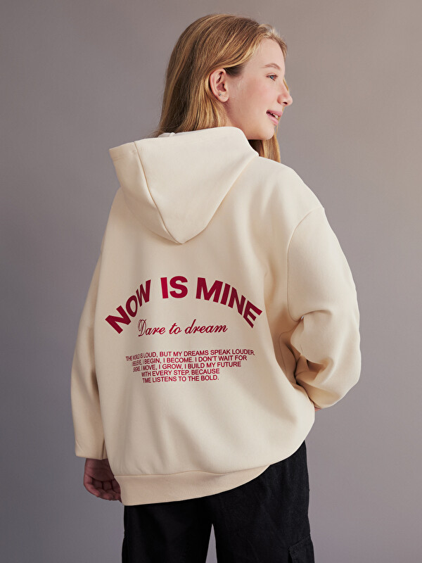 LCW Kids Kapüşonlu Kız Çocuk Kalın Sweatshirt