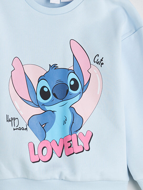 紺110 LCW Kids Bej Bisiklet Yaka Dinozor Baskılı Erkek Çocuk Sweatshirt