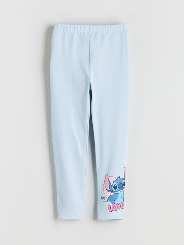 LCW Kids Beli Lastikli Stitch Baskılı Kız Çocuk Tayt