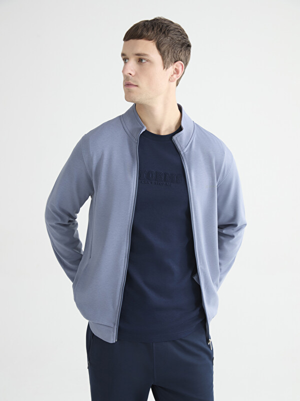 LC WAIKIKI Rahat Kalıp Dik Yaka Erkek Fermuarlı Sweatshirt