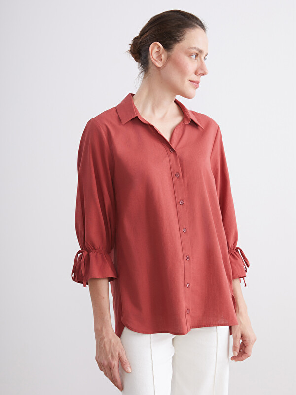 LCW Grace Regular Fit Fırfırlı Kadın Gömlek