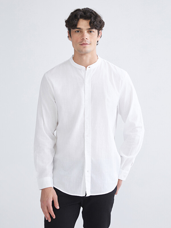 XSIDE Regular Fit Hakim Yaka Uzun Kollu Poplin Erkek Gömlek