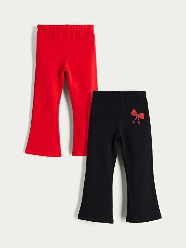 LCW Kids Elastic Waistband Flared Girls' Leggings 2 Pack