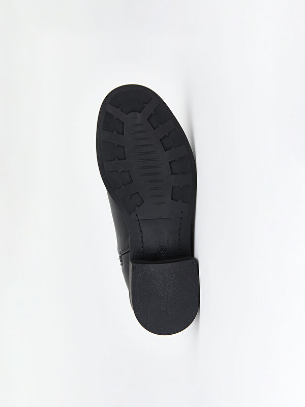 Deri Görünümlü Kadın Topuklu Bot - Görsel 5