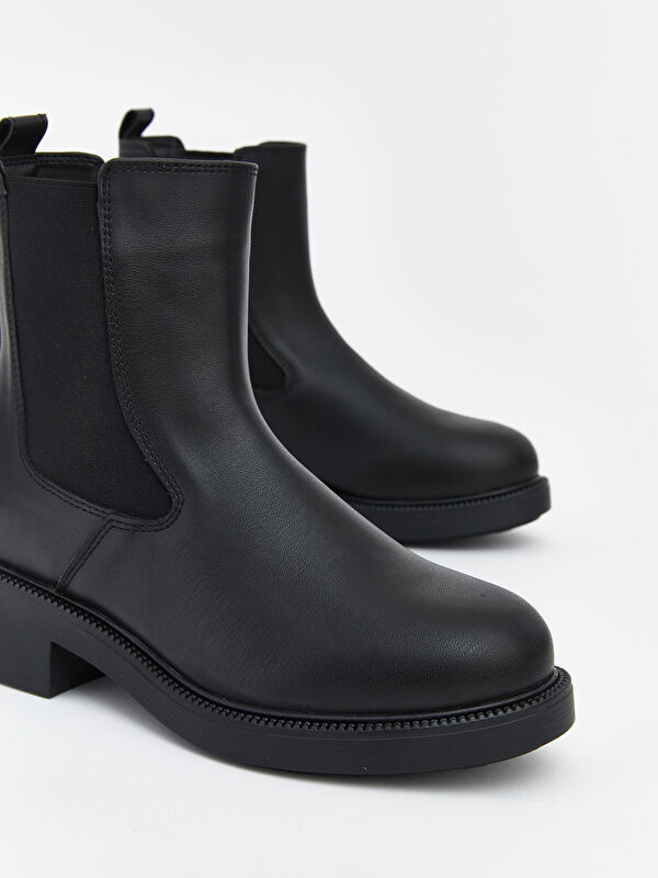 Deri Görünümlü Kadın Çizme - Görsel 4