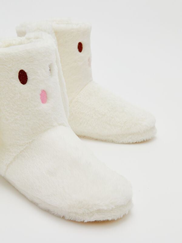 Tavşan Figürlü Pelüş Kadın Ev Botu Panduf - Görsel 4