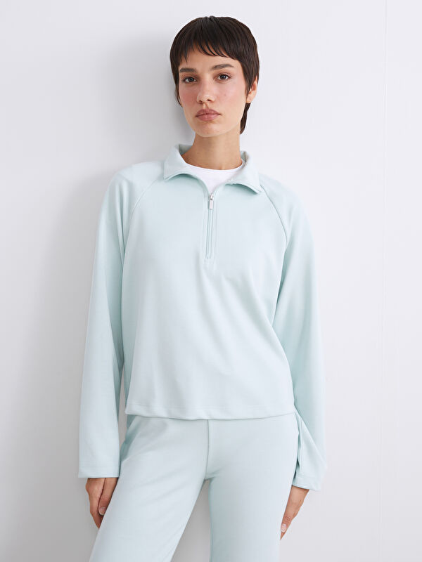 LCW Vision Dik Yaka Oversize Kadın Sweatshirt