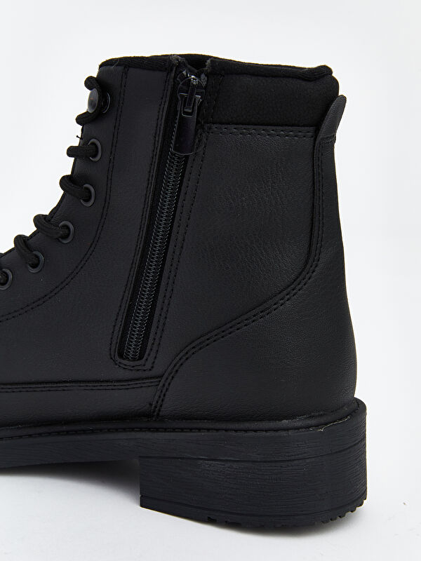 Bağcıklı Deri Görünümlü Erkek Bot - Görsel 6