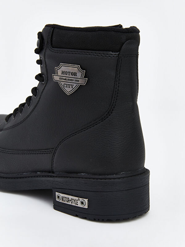 Bağcıklı Deri Görünümlü Erkek Bot - Görsel 7