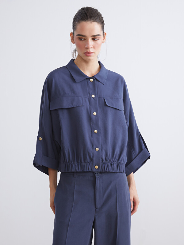 LCW Vision Modal Karışımlı Oversize Kadın Gömlek