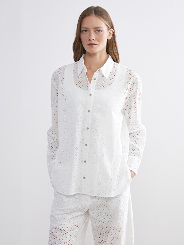 LCW Comfort Ажурна вишита сорочка для жінок