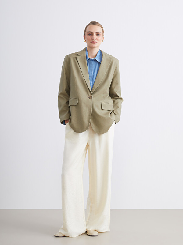 LCW Modest Elastic Waist Wide Leg Women's Trousers