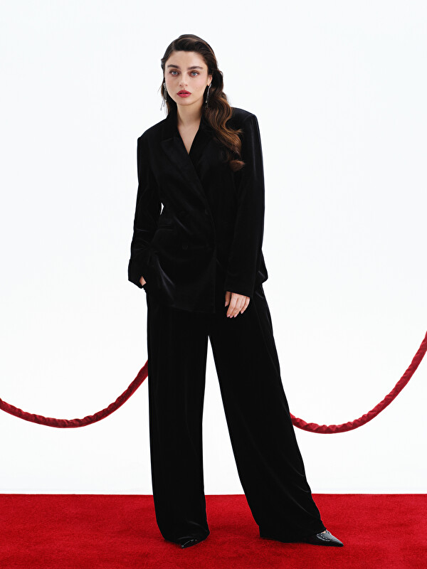 LCW Modest Geniş Paça Kadın Kadife Pantolon