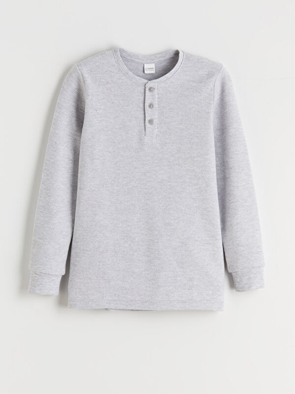 LCW Kids Bisiklet Yaka Erkek Çocuk Pijama Üst