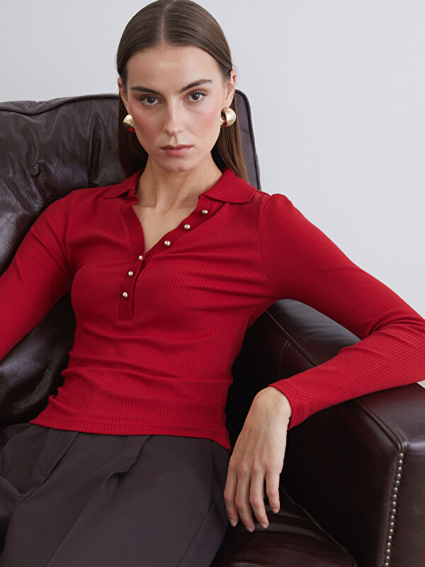 LCW EVERYDAY Polo Yaka Modal Karışımlı Kadın Tişört