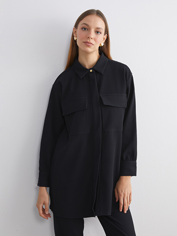 LCW Modest Dokulu Oversize Kadın Gömlek Tunik