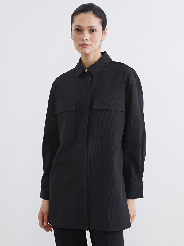 LCW Modest Dokulu Oversize Kadın Gömlek Tunik