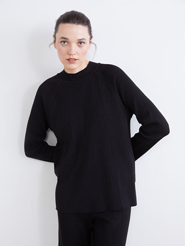 LCW Comfort Bisiklet Yaka Oversize Kadın Triko Kazak