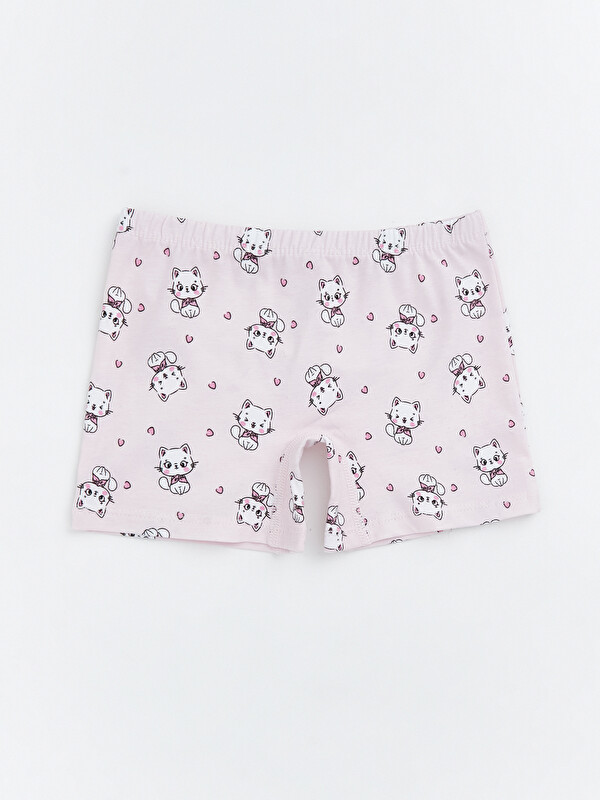 LCW Kids Kedi Baskılı Kız Çocuk Boxer